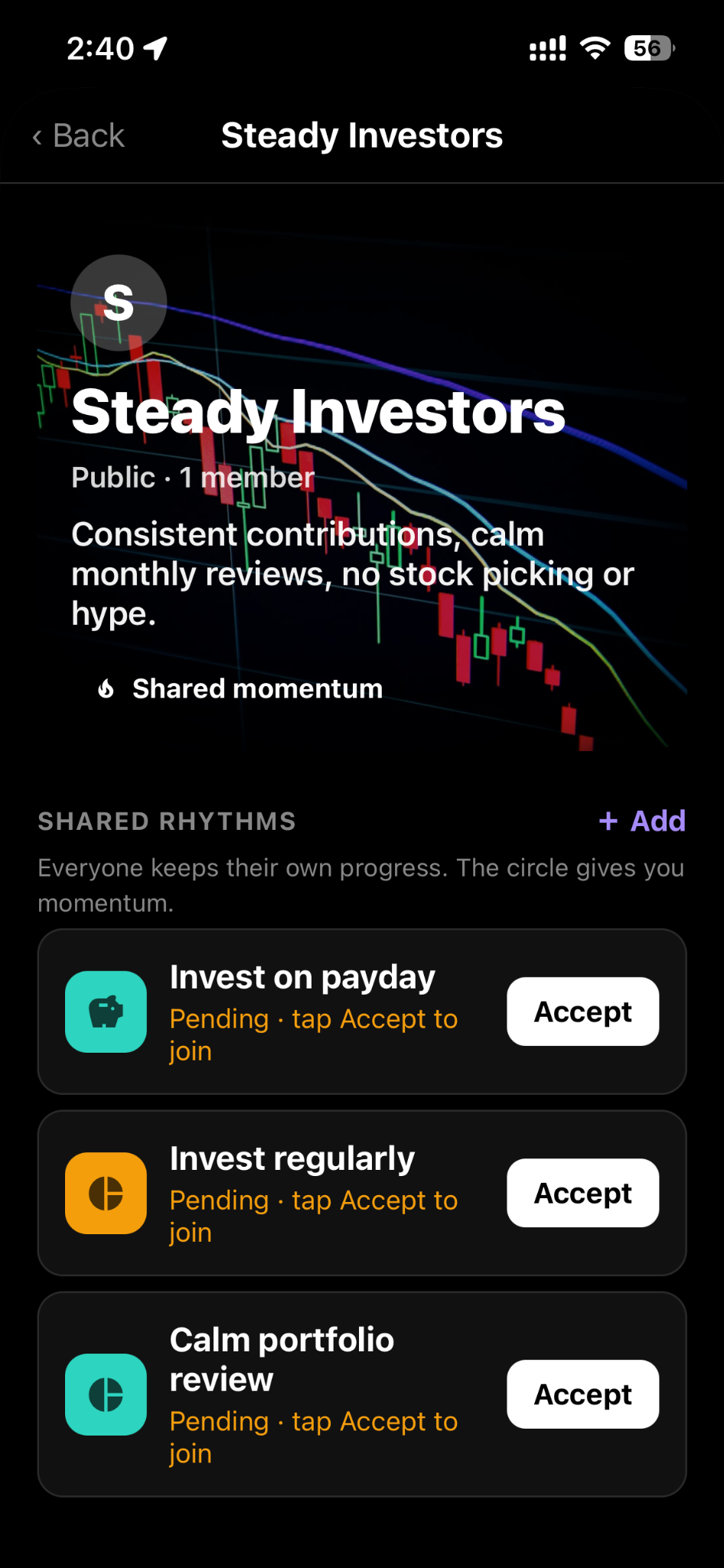 Circle detail screen